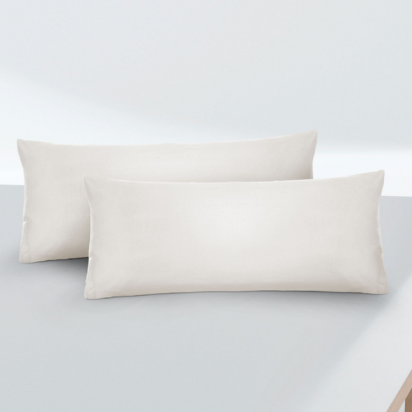 Feinjersey-Kopfkissenbezug Doppelpack grau, 2x 40x80 cm