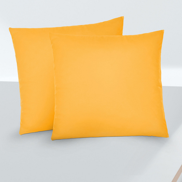 Feinjersey-Kopfkissenbezug Doppelpack honig, 2x 40x40 cm