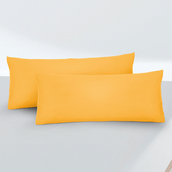 Feinjersey-Kopfkissenbezug Doppelpack honig, 2x 40x60 cm