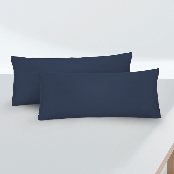 Feinjersey-Kopfkissenbezug Doppelpack marine, 2x 40x80 cm