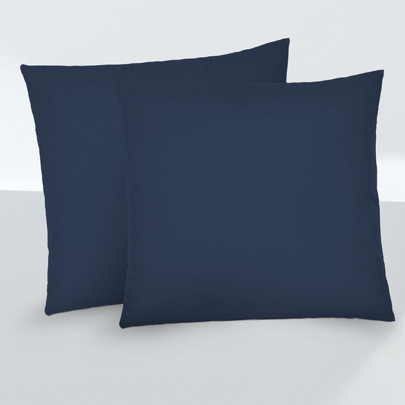 Feinjersey-Kopfkissenbezug Doppelpack marine, 2x 80x80 cm