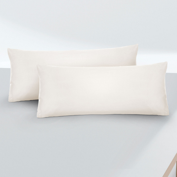Feinjersey-Kopfkissenbezug Doppelpack natur, 2x 40x80 cm