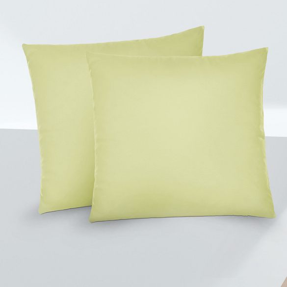 Feinjersey-Kopfkissenbezug Doppelpack pistaziengrün, 2x 40x40 cm