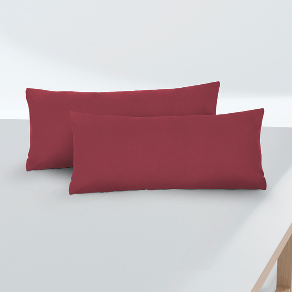 Feinjersey-Kopfkissenbezug Doppelpack rost, 2x 40x80 cm
