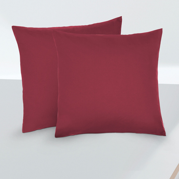 Feinjersey-Kopfkissenbezug Doppelpack rost, 2x 80x80 cm