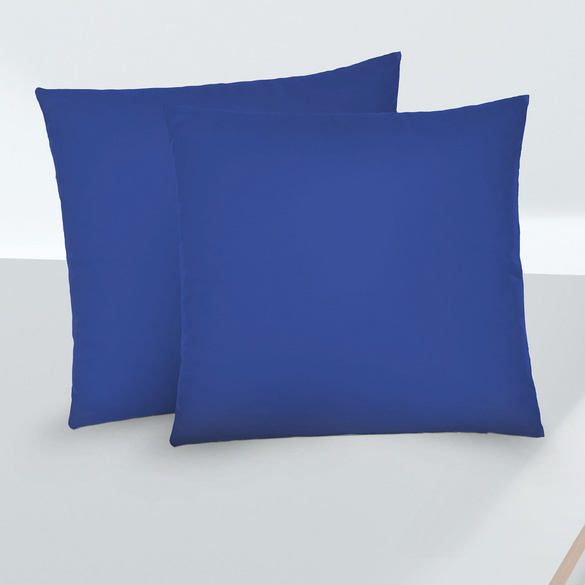 Feinjersey-Kopfkissenbezug Doppelpack saphir, 2x 80x80 cm