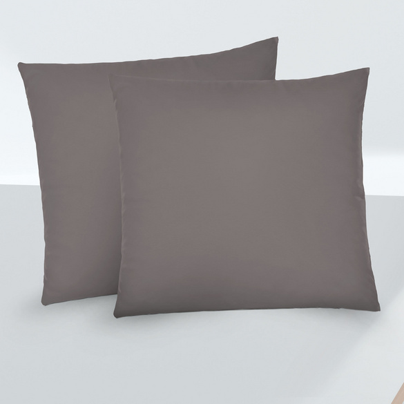 Feinjersey-Kopfkissenbezug Doppelpack silber/grau, 2x 40x40 cm