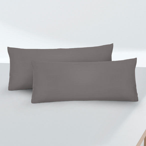 Feinjersey-Kopfkissenbezug Doppelpack silber/grau, 2x 40x60 cm