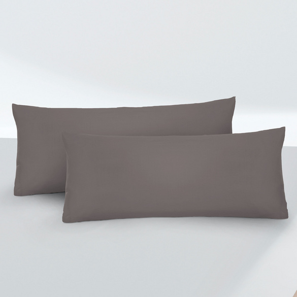 Feinjersey-Kopfkissenbezug Doppelpack silber/grau, 2x 40x80 cm