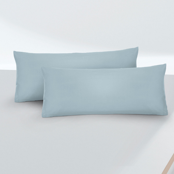 Feinjersey-Kopfkissenbezug Doppelpack taubenblau, 2x 40x60 cm