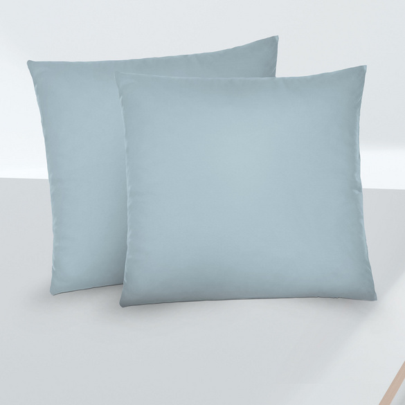 Feinjersey-Kopfkissenbezug Doppelpack taubenblau, 2x 80x80 cm