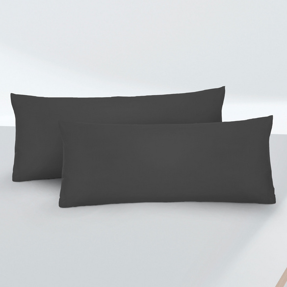 Feinjersey-Kopfkissenbezug Doppelpack titanium, 2x 40x80 cm