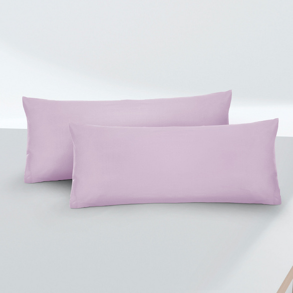 Feinjersey-Kopfkissenbezug Doppelpack viola, 2x 40x80 cm