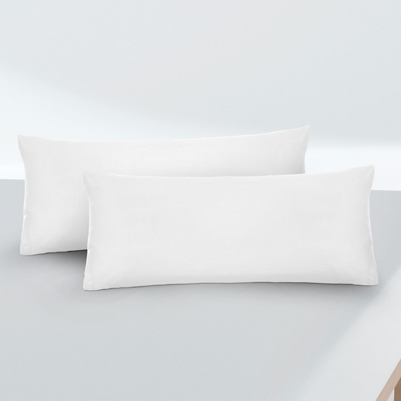 Feinjersey-Kopfkissenbezug Doppelpack weiss, 2x 40x60 cm