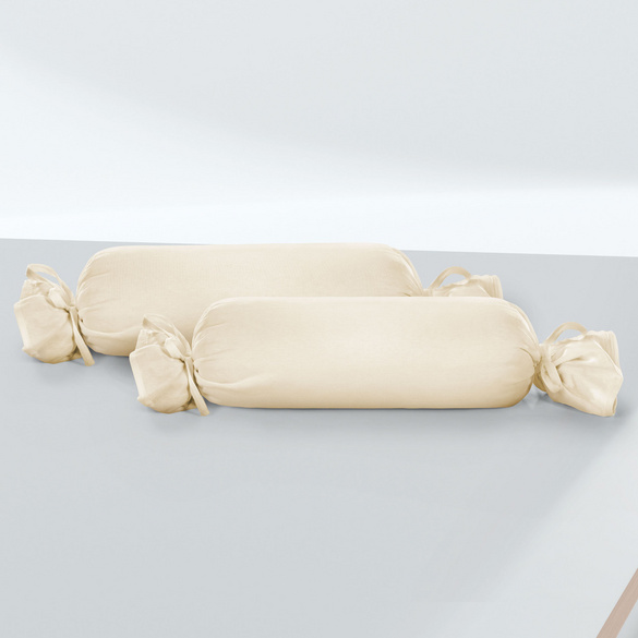Feinjersey-Nackenrollenbezug Doppelpack kitt, 2x 15x40 cm