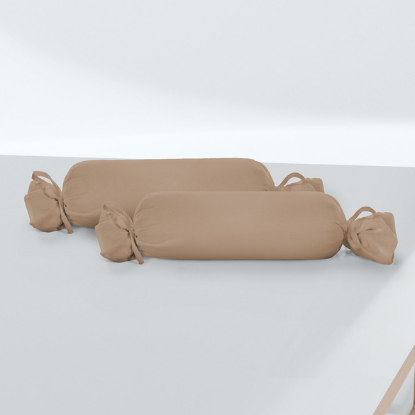 Feinjersey-Nackenrollenbezug Doppelpack macchiato, 2x 15x40 cm