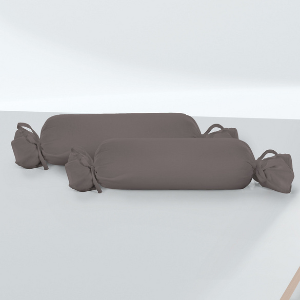 Feinjersey-Nackenrollenbezug Doppelpack silber/grau, 2x 15x40 cm