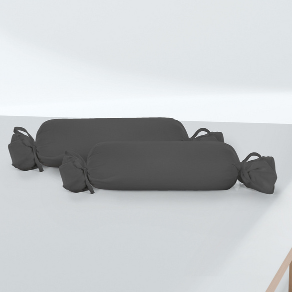 Feinjersey-Nackenrollenbezug Doppelpack titanium, 2x 15x40 cm