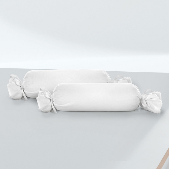Feinjersey-Nackenrollenbezug Doppelpack weiss, 2x 15x40 cm