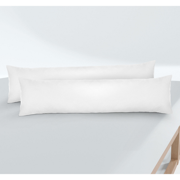 Feinjersey-Seitenschläferkissenbezug Doppelpack weiss, 2x 40x145 cm