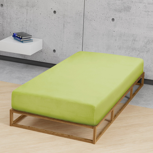 Feinjersey-Spannbetttuch apfelgrün, 1x 180x200 cm - 200x200 cm