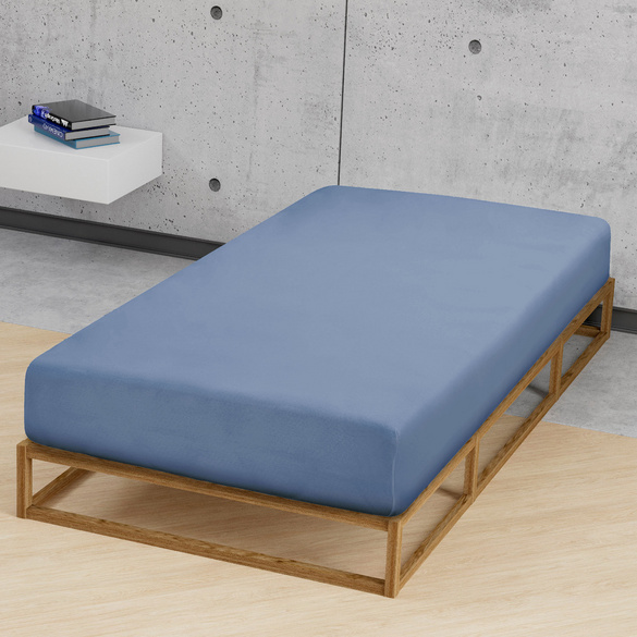Feinjersey-Spannbetttuch blau, 1x 60x120 cm - 70x140 cm