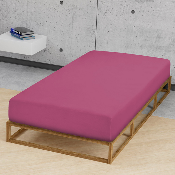 Feinjersey-Spannbetttuch brombeer, 1x 90x190 cm - 100x200 cm