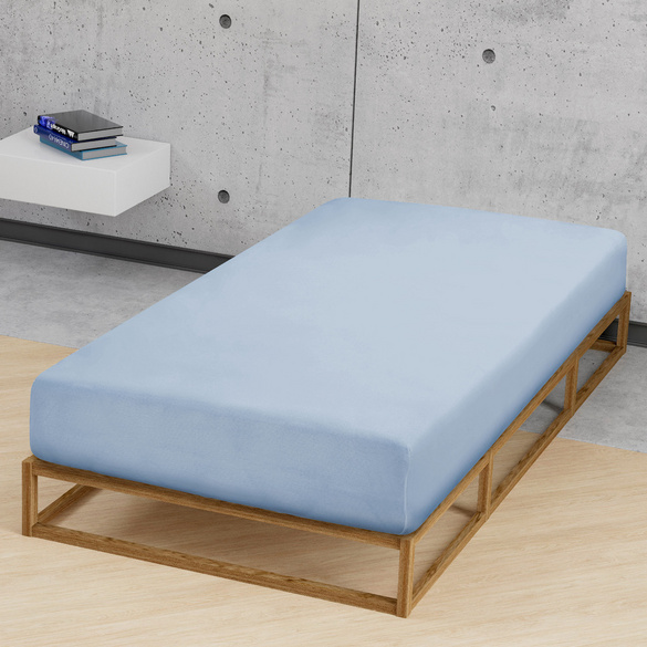 Feinjersey-Spannbetttuch eisblau, 1x 90x190 cm - 100x200 cm