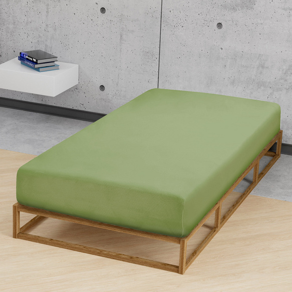 Feinjersey-Spannbetttuch fichte, 1x 90x190 cm - 100x200 cm