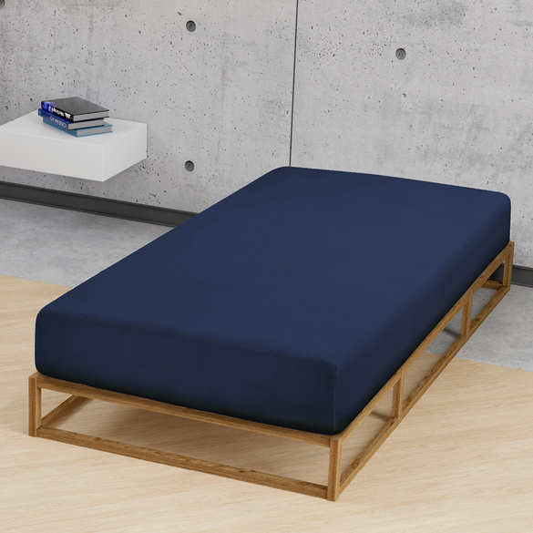 Feinjersey-Spannbetttuch marine, 1x 180x200 cm - 200x200 cm