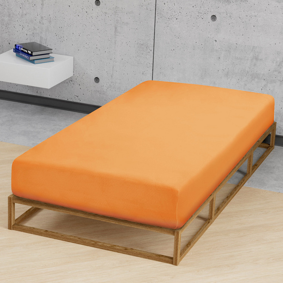 Feinjersey-Spannbetttuch nektarine, 1x 180x200 cm - 200x200 cm