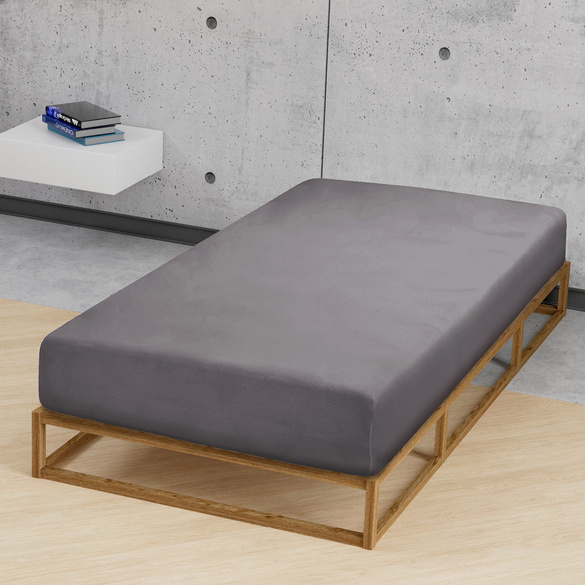 Feinjersey-Spannbetttuch silber/grau, 1x 60x120 cm - 70x140 cm