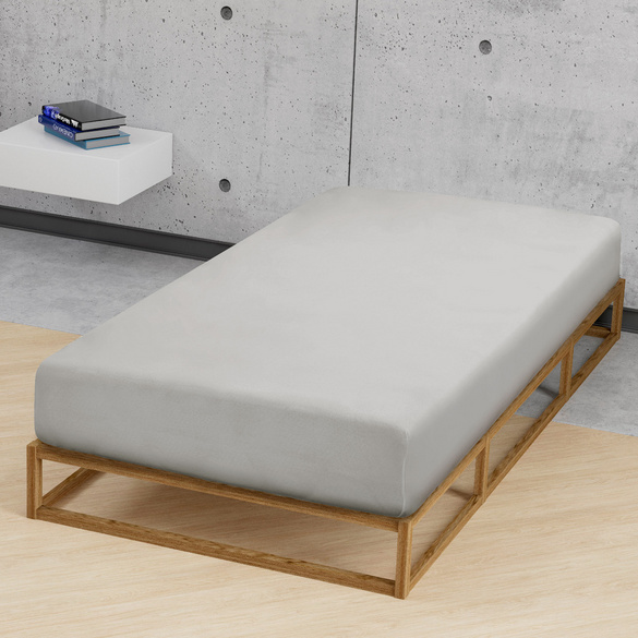 Feinjersey-Spannbetttuch sturmgrau, 1x 90x190 cm - 100x200 cm
