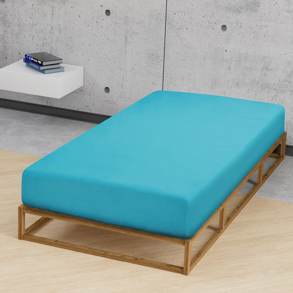 Feinjersey-Spannbetttuch türkis, 1x 180x200 cm - 200x200 cm