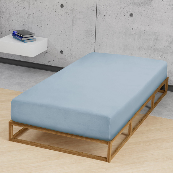 Feinjersey-Spannbetttuch taubenblau, 1x 180x200 cm - 200x200 cm