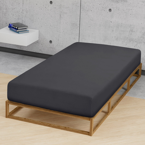 Feinjersey-Spannbetttuch titanium, 1x 180x200 cm - 200x200 cm