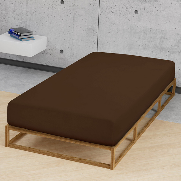 Feinjersey-Spannbetttuch topas / mocca, 1x 140x200 cm - 160x200 cm