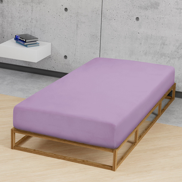 Feinjersey-Spannbetttuch viola, 1x 90x190 cm - 100x200 cm