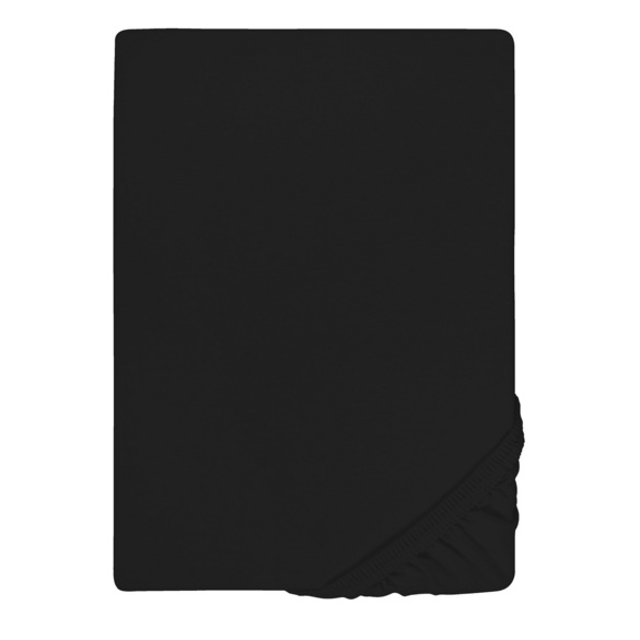 Jersey-Elastic-Boxspring-Spannbetttuch schwarz, 1x 180x200 cm - 200x220 cm