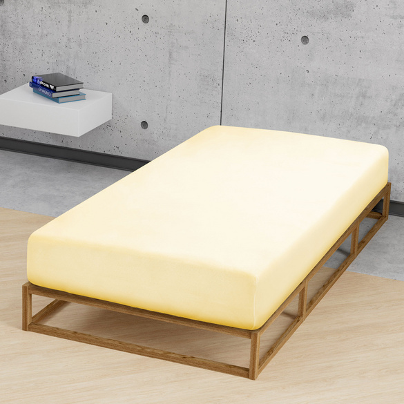 Jersey-Elastic-Spannbetttuch gelb, 1x 140x200 cm - 160x220 cm