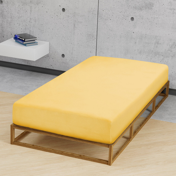 Jersey-Elastic-Spannbetttuch honig, 1x 140x200 cm - 160x220 cm