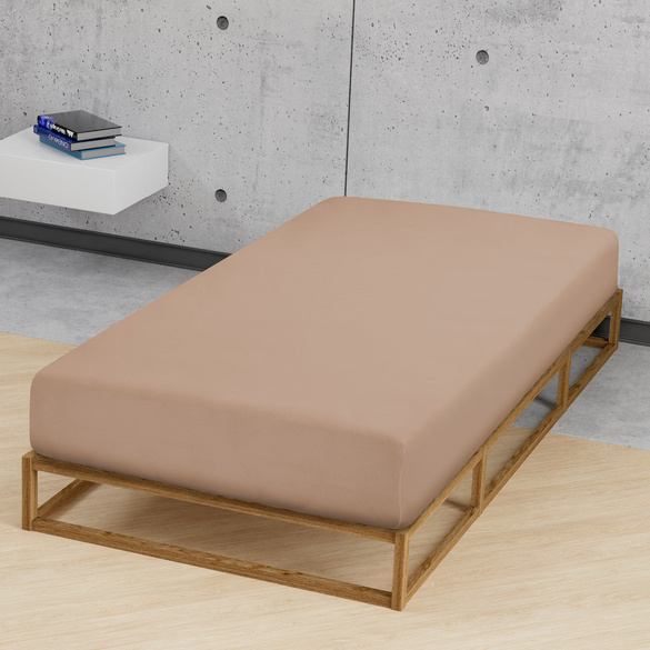 Jersey-Elastic-Spannbetttuch macchiato, 1x 90x190 cm - 100x220 cm