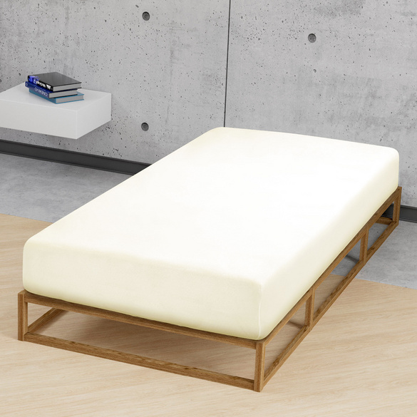 Jersey-Elastic-Spannbetttuch perlmutt, 1x 180x200 cm - 200x220 cm