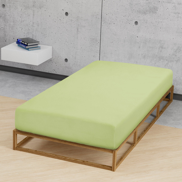 Jersey-Elastic-Spannbetttuch pistaziengrün, 1x 120x200 cm - 130x220 cm