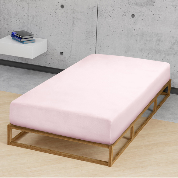 Jersey-Elastic-Spannbetttuch rose, 1x 180x200 cm - 200x220 cm