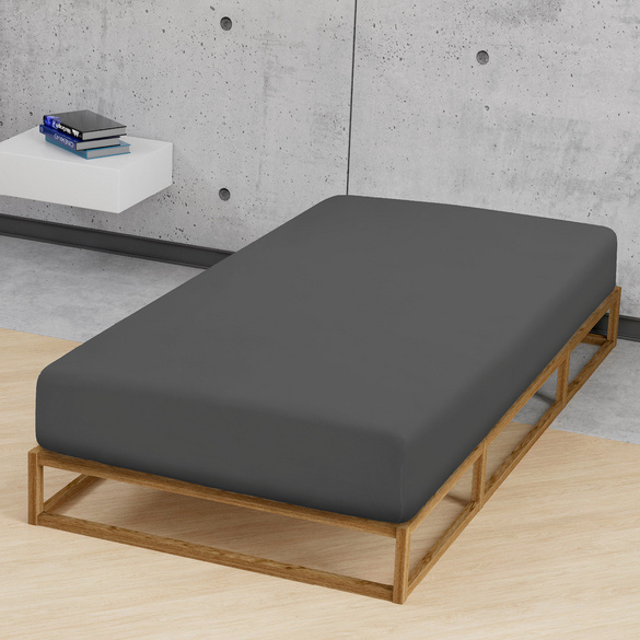 Jersey-Elastic-Spannbetttuch titanium, 1x 140x200 cm - 160x220 cm