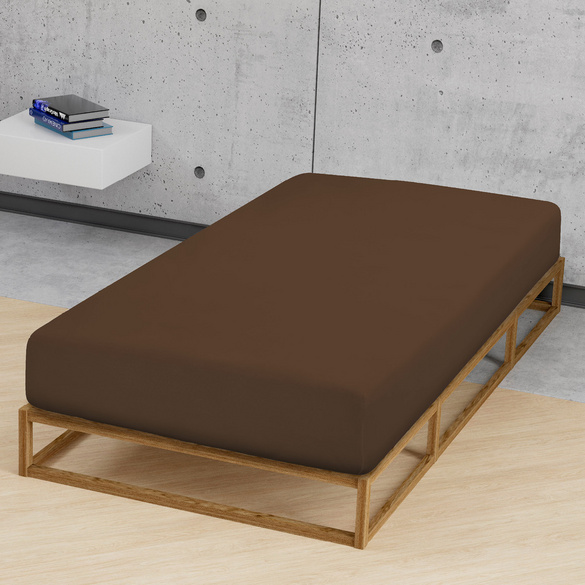 Jersey-Elastic-Spannbetttuch topas / mocca, 1x 180x200 cm - 200x220 cm