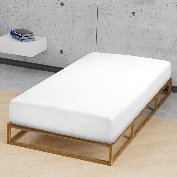 Jersey-Elastic-Spannbetttuch weiss, 1x 120x200 cm - 130x220 cm