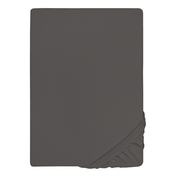 Jersey-Elastic-Topper-Spannbetttuch dunkelgrau, 1x 90x190 cm - 100x220 cm
