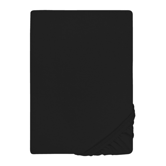 Jersey-Elastic-Topper-Spannbetttuch schwarz, 1x 140x200 cm - 160x220 cm